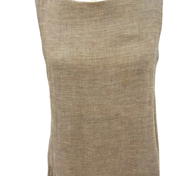 FLAX 100%‎ Linen Shift Dress Sleeveless Relaxed Fit Beige Tan Size XS - Picture 3 of 13
